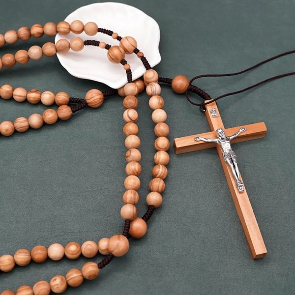 12mm Olive Wood Beads Fifteen Decade Praying Rosary of the Blessed