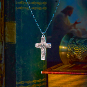 Retro Style Jesus and His Sheep The Good Shepherd Pendant Necklace