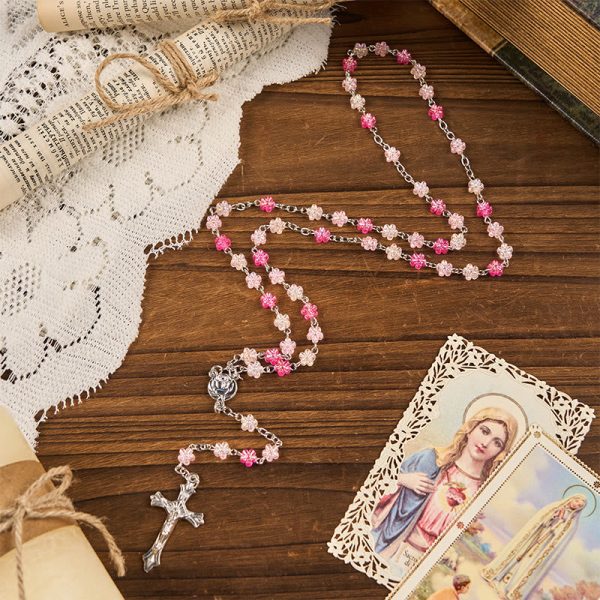 Heart of Thorns & Our Lady of Guadalupe of 10mm Heart Green Glass Alloy Chain Rosary