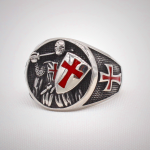 2 Colors Retro Classic Style Knights Templar Shield Protect You Faith Ring