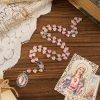Praying Mary & Our Lady of 10mm Heart Rose Glass Pink Alloy Chain Rosary