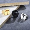3 Colors Minimalist Style Cross Engraved Stainless Steel Faith Ring