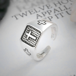 925 Sterling Silver Minimalist Cross Engraved Adjustable Faith Ring