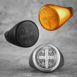 8 Styles Retro Classic St. Benedict Symbol Engraved Protection Ring