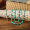 Holy Gail & Crucifix of 6mm Aqua Blue Crystal Prayer Beads Rosary