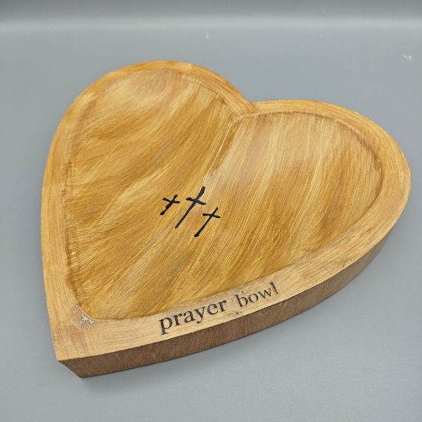 Christianartworkshop Heartfelt Devotion Wooden Prayer Bowl - A Sacred Space for Your Prayers