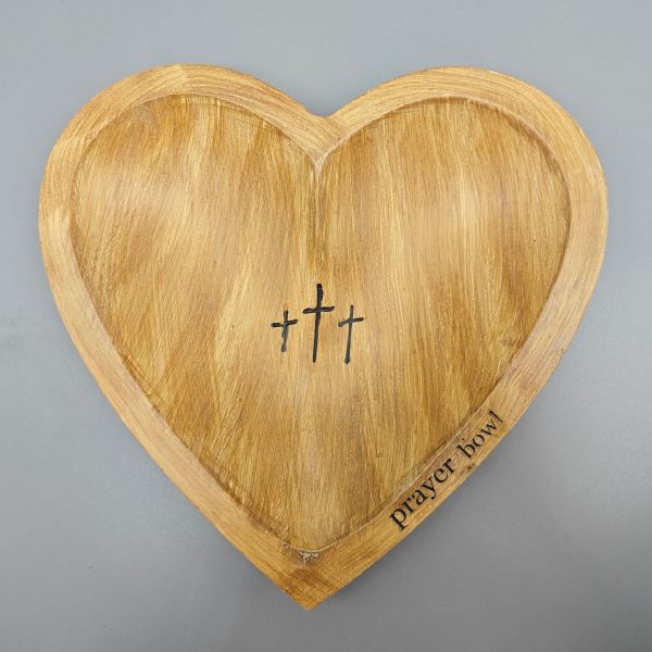 Christianartworkshop Heartfelt Devotion Wooden Prayer Bowl - A Sacred Space for Your Prayers