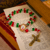 Our Lady of Guadalupe & Crucifix of 8mm Tricolor Beaded Handmade Rosary