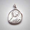 Antique Silver Enamel Praying Medallion Necklace - A Charm of Devotion and Elegance