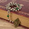Vintage Style Divine Mercy Jesus & Pardon Crucifix of 8mm Stone Beads Prayer Rosary