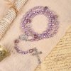 Christianartworkshop Miraculous Medal & Crucifix 8mm Purple Pearl & Crystal Handmade Rosary - Sacred Beads for Holy Prayer