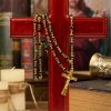 Our Lady of Fatima & Crucifix of 6mm Crystal Prayer Beads Rosary