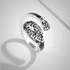 Adjustable 925 Sterling Silver Engraved Cross Ring - Elegance in Devotion