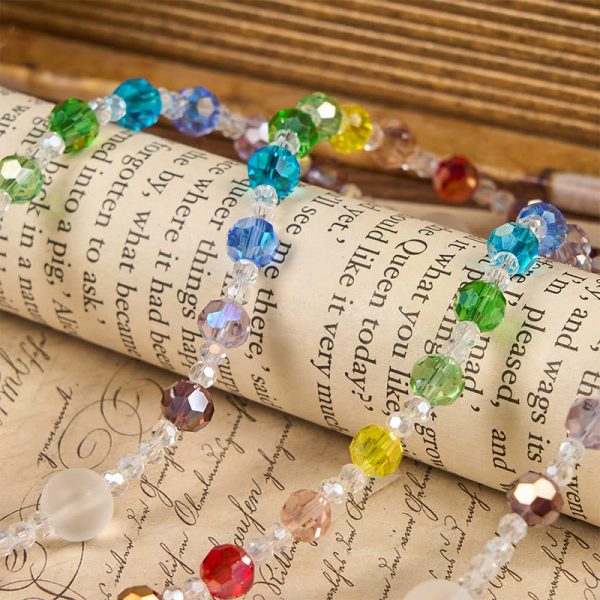 Sacred Heart of Jesus & Crucifix of 6 mm Round Multicolor Acrylic Nylon Cord Rosary