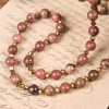Christianartworkshop Vintage-Inspired Rosary with Pink Rhodonite - Journey with Christ