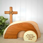 He is Risen Rustic Wooden Easter Decor with Scripture Art