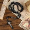 Christianartworkshop St. Benedict & Crucifix of 8*10mm Oval Bead Rosary - Three Timeless Colors
