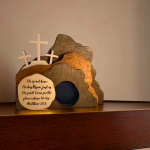He Is Risen Wooden Easter Tabletop Decor - Christian Artwork