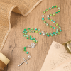 St. Benedict Medal & Crucifix of 8mm Round Green Gemstone Rosary