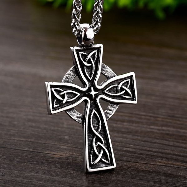 Christianartworkshop Vintage Trinity Sacred Celtic Cross Necklace: A Divine Symbol of Faith and Heritage