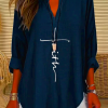 Eternal Light Cross Linen Shirt – Christian Faith & Grace