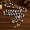 Christianartworkshop Celestial Grace Floral Handmade Rosary Miraculous Medal & Crucifix of 8mm Blue&Purple: Find Peace and Divine Connection