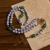 PRAYERFUL FAITH: Handmade Floral Rosary of 8mm Ceramics & Jade