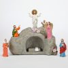 Christianartworkshop Resurrection Scene with Jesus, Angels, and Disciples - Illuminated Easter Nativity Ornament