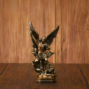 Antique Bronze Archangel Michael Statue Ornament