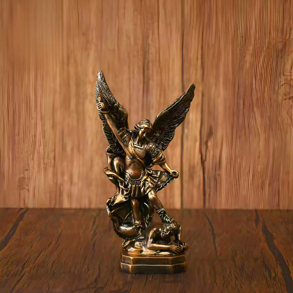 Antique Bronze Archangel Michael Statue Ornament
