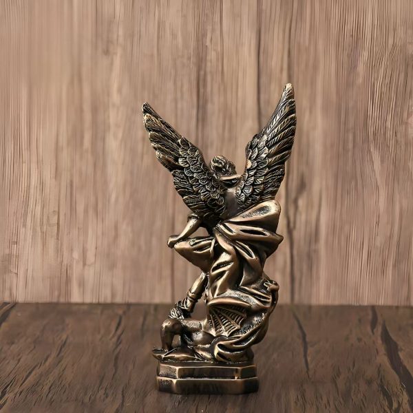 Christianartworkshop Antique Bronze Archangel Michael Statue Ornament