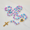 Christianartworkshop PRAYERFUL FAITH: Divine Harmony Handmade Floral Rosary of 8mm Blue&Purple