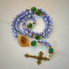 Divine Serenity Handmade Floral Rosary: Our Lady of Guadalupe & Crucifix of 8mm Ceramics&Jade