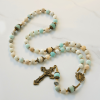 Christianartworkshop Handmade 8mm Matte Amazonite Rosary - A Timeless Piece of Devotion