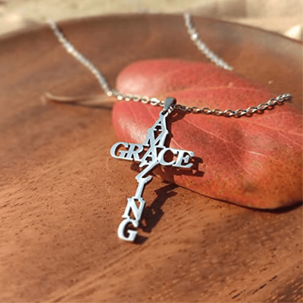 Christianartworkshop AMAZING GRACE Cross Necklace: A Testament of Divine Love