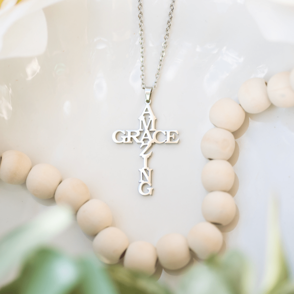 Christianartworkshop AMAZING GRACE Cross Necklace: A Testament of Divine Love
