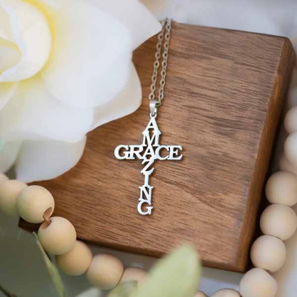 Christianartworkshop AMAZING GRACE Cross Necklace: A Testament of Divine Love