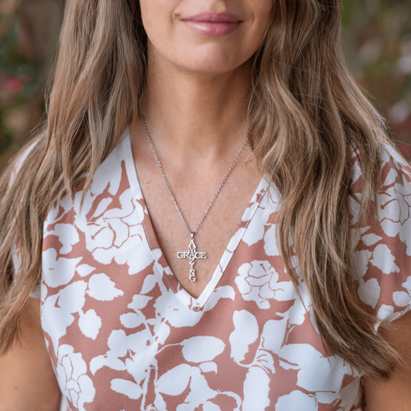 Christianartworkshop AMAZING GRACE Cross Necklace: A Testament of Divine Love