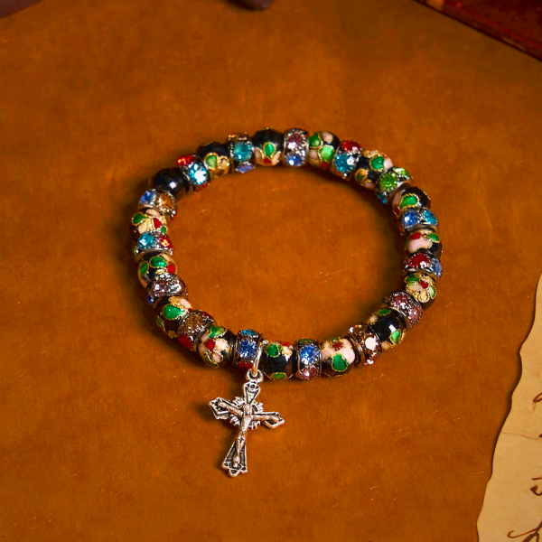 Handcrafted Cloisonné Beads Timeless Faith Bracelet: A Testament of Christ's Presence