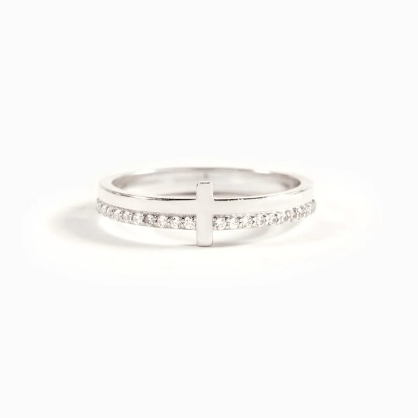 Christianartworkshop 925 Silver Cross Minimalist "Never Quit" Ring: A Symbol of Belief and Uplift