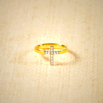 925 Silver Cross & "Trust God" Ring - Symbol of Faith and Hope