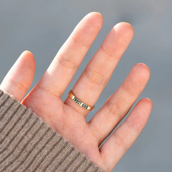 Christianartworkshop 925 Silver Cross & "Trust God" Ring: Symbols of Hope