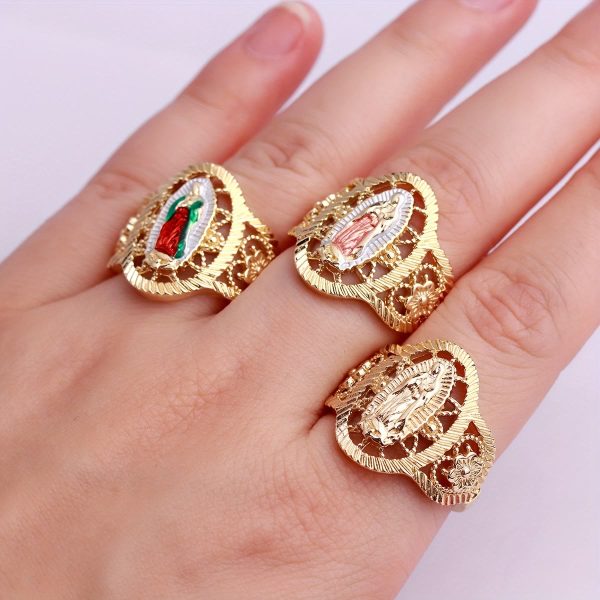 Christianartworkshop 3colors Our Lady of Guadalupe Ring: Understated Elegance Meets Timeless Symbolism