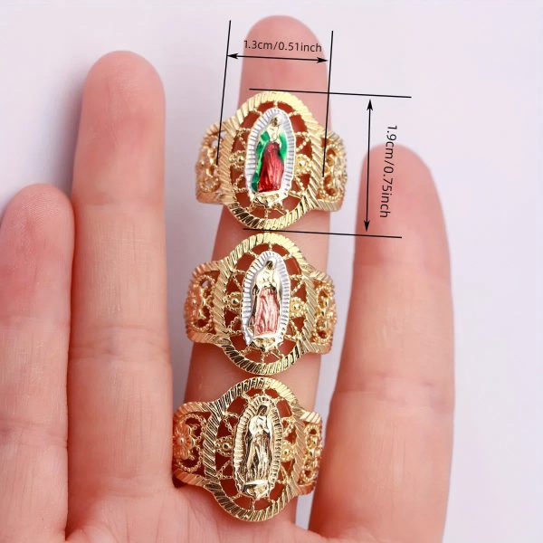 Christianartworkshop 3colors Our Lady of Guadalupe Ring: Understated Elegance Meets Timeless Symbolism