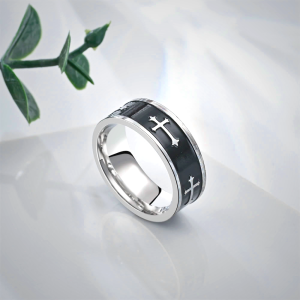 Modern Minimalist Cross Ring - Christian Artworkshop
