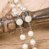 Our Lady Medal & Crucifix of 8mm White Acrylic Round Beads Rosary