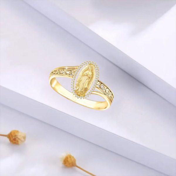 Christianartworkshop Our Lady of Guadalupe Faith Crafted Divine Grace Golden Ring