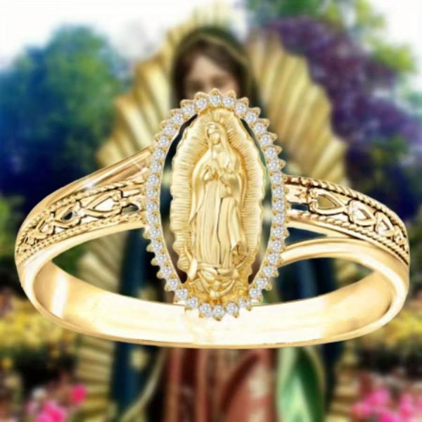 Christianartworkshop Our Lady of Guadalupe Faith Crafted Divine Grace Golden Ring