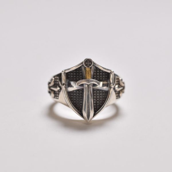 Christianartworkshop The Immortal Faith Shield&Sword&Iris Ring: A Symbol of Faith and Fortitude