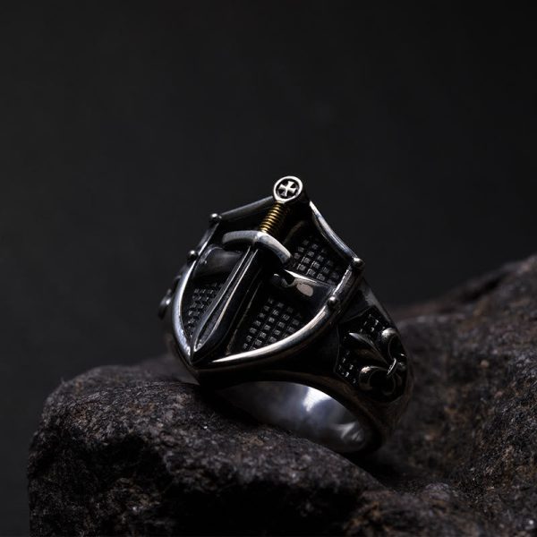 Christianartworkshop The Immortal Faith Shield&Sword&Iris Ring: A Symbol of Faith and Fortitude